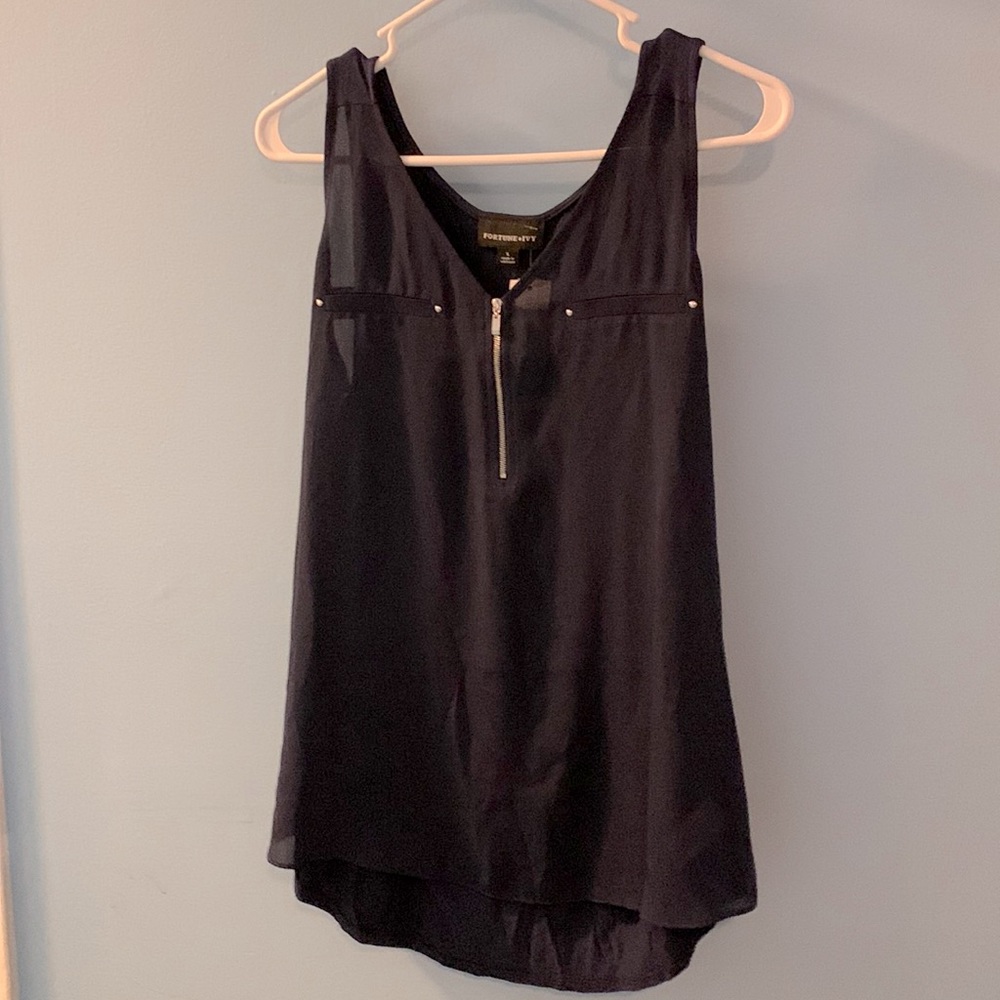 Fortune + Ivy Navy tank-size L